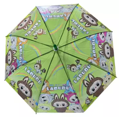 Зонт-трость Лабубу, зелёный